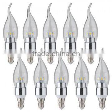 10 E14 6 LED 5630 SMD Candle Light Bulb Lamp Spotlight Warm White 3W