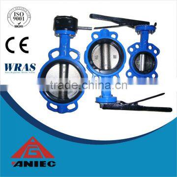 Iron wafer butterfly valve with handle lever type