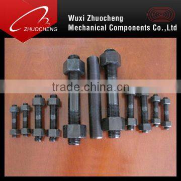 Carbon steel black high tensile stud bolt with ISO certification