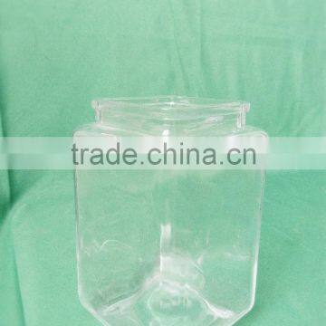 1500 ml clear square galss storage jar with cork for sweets