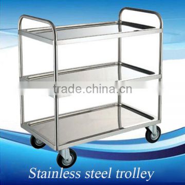 Stainless steel trolley with 3 layer