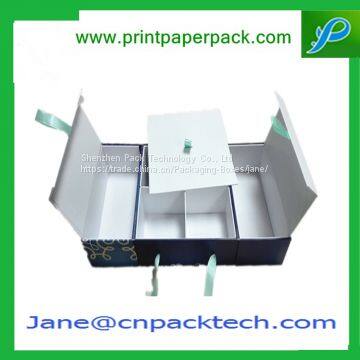 Custom Luxury Paper Rigid set-up Gift Box with Ribbon Foldable Box