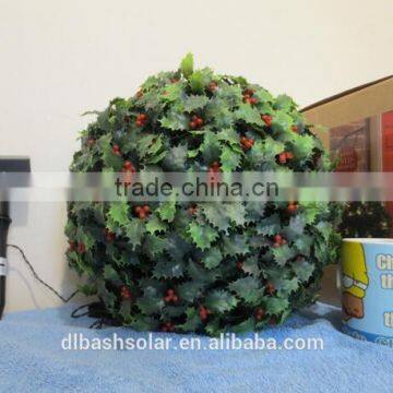 Outdoor Wireless Artificial Flower BALL HANGING GARDEN SOLAR LIGHT photo-1