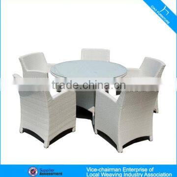 Высококачественная садовая мебель для отелей. Виковый ратановый обеденный стол и стулья (8014T) photo-3