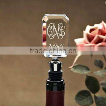 engraved crystal bottle stopper wedding favor