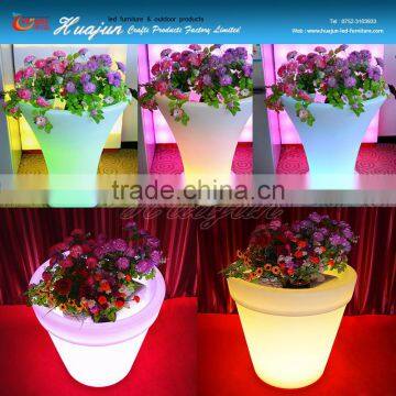 PE plastic led flower pot decorative restaurant