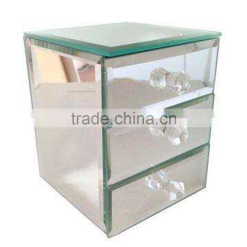 3 tiers glass mirror jewellery box