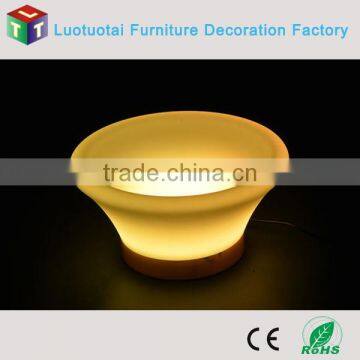 Manufacturer PE LED Small Fruit Tray With Remote Control 16 Mix Changeable Colors Die24.3*H14CM