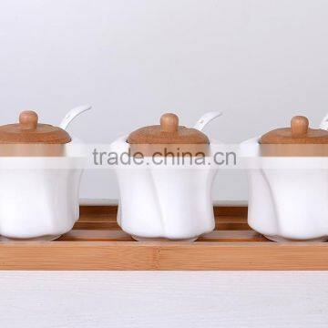 hot sale high quality porcelain ceramic kitchen canisters/ceramic kitchen canister sets/3pcs ceramic canister sets