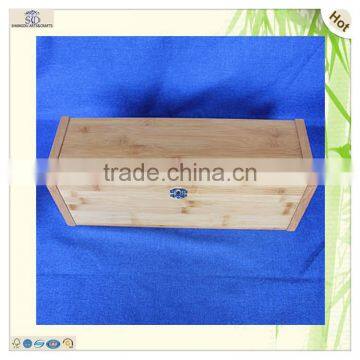 Luxury Display Square Shape Lock Plain Bamboo Wine Boxes