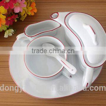 China Manufacturers Custom Design Ceramic 5pc Breakfast Tea Set photo-4