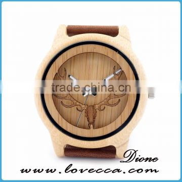 Private label your own logo leather band wristwatch wholesale wood watch