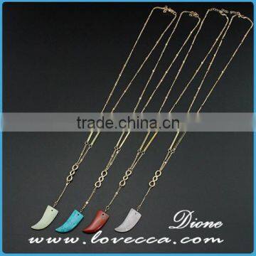 Wholesale Jewelry Natural Gemstone Faux Druzy Pendant Necklace For Women photo-3