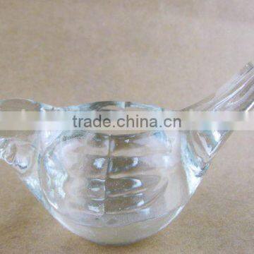 Bird shaped glass candle holder / glassware