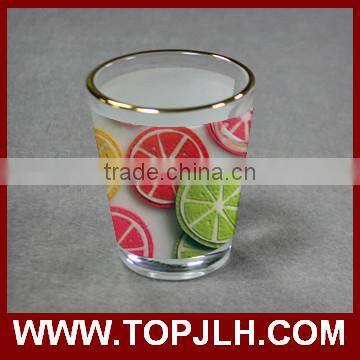 Sublimation Gold Rim Short Glass Wine Mug photo-4