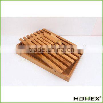 Bamboo compact foldable bakery bread slicer Homex BSCI/Factory