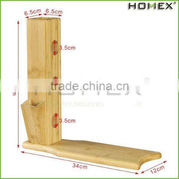 Free Standing Bamboo Wine Rack - Holds 3 Bottles Homex-BSCI