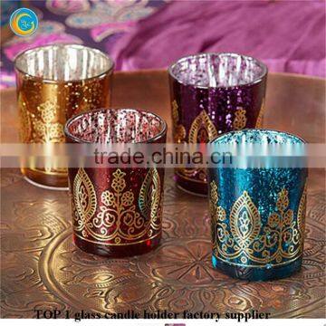 Colored Mercury Tea Light Candle Jar / Candlesticks photo-5
