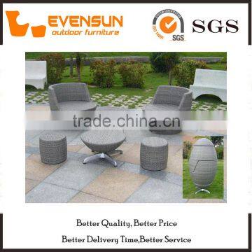 Outdoor Egg Shape Wicker Material Stacking Rattan Sofa Set