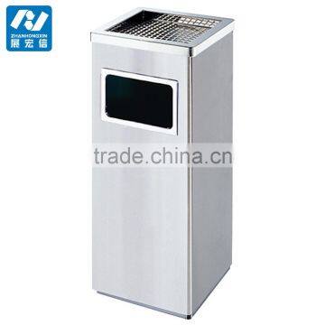 Square Stainless Steel Powder Coated Dust Bin with Ashtray