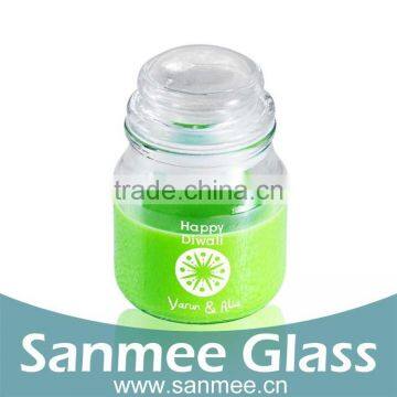 Round Gift Set Glass Jar Glass Scented Candle Holder