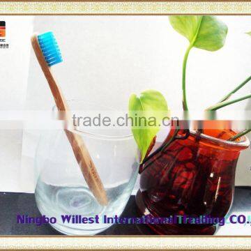 Blue Bristle Bamboo Toothbrush With Customize Logo photo-3