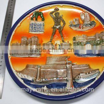 Wholesale Custom High Quality Rhoodes Souvenir Ceramic Plate for Sale photo-3