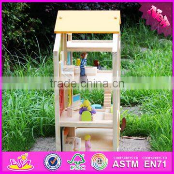 2016 New Design Baby Wooden Doll House, Top Fashion Kids Wooden Doll House, Educational Children Wooden Doll House W06A155 photo-2