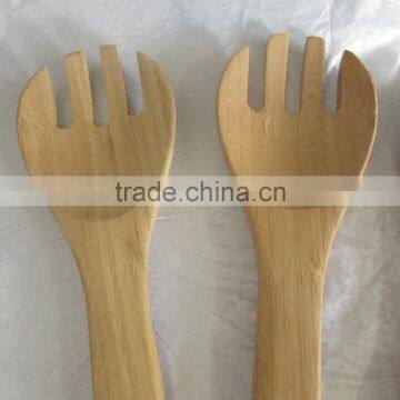 Bamboo Toothed Salad Spoon With Paint/FDA/SGS/LFGB photo-2