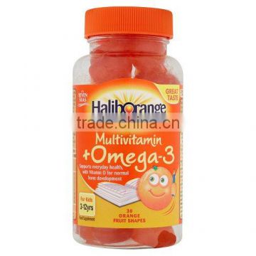 Haliborange Orange Fruit Shapes Kids Multivitamin with Omega-3 Softies - Pack of 30