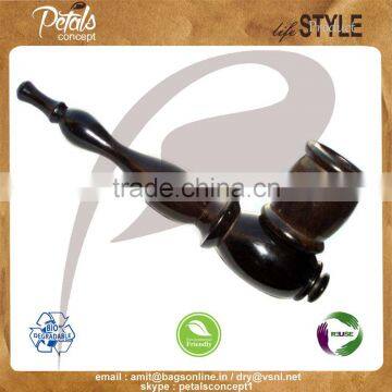 Hi-polish handmade ebony wood smoking pipe for American market