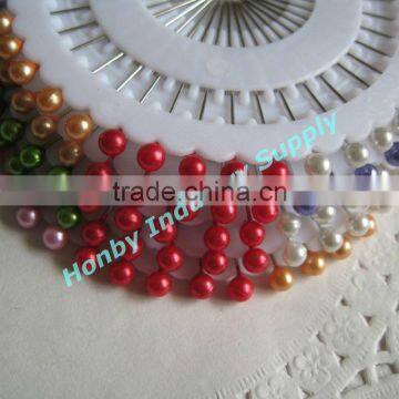 Assorted pearl colors 38mm needle work sewing pin