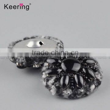 Hotsale Black Flower Resin Small Size Decorative Buttons WBKA-289 photo-2