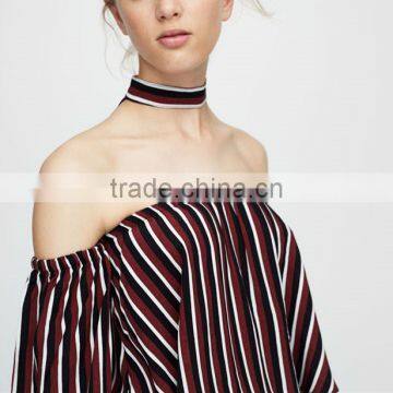 Sexy Fashion Design Women Elastics Choker Neck Top
