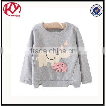 High Quality CVC Round Neck Long Sleeve t Shirt Design Print photo-3