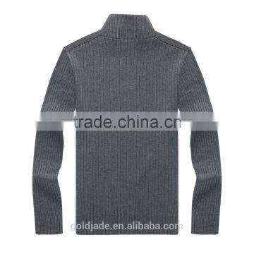 Casual Men's Winter Wool Knitted Zip Cardigan Men Plain Knit Cardigan Sweater photo-3