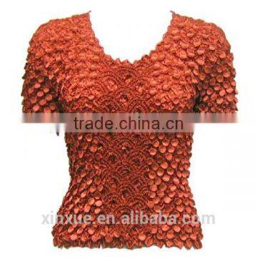 Hot sell free size popcorn crush elastic shirring top