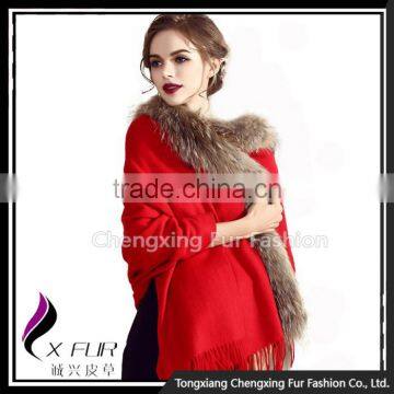 CX-B-P-65B 2016 Winter New Style Fashion Pashmina Shawls With Fur photo-3