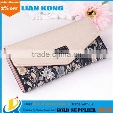 Korean popular style flower soft Envelope wallet purse for women and girls