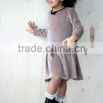 New Arrive Cute 3 Year Old Velvet Fabric Childern Wear Girl Dress