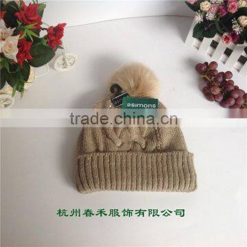 High Quality Double Layer Ladies and Girls Winter Fashion Warmer Knitted Beanie Hat photo-2