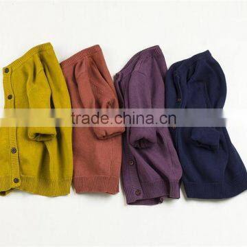 MGOO Stock Kids Knitting Sweater With Covered Buttons Knitwear Warm Cotton Children Outwear photo-6