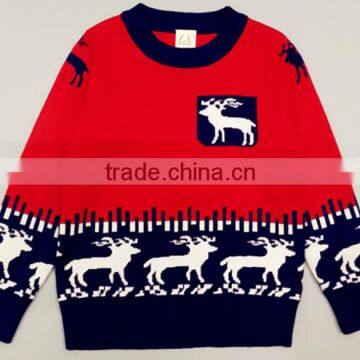 2015 cheap wholesale reindeer kids baby girls christmas sweaters