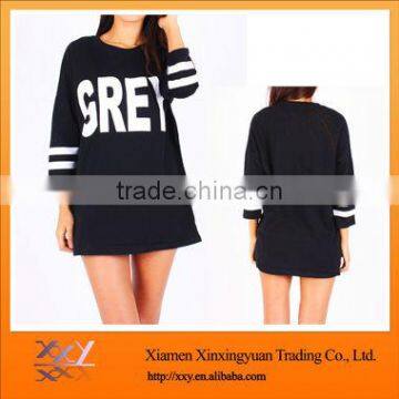 long sweatshirt with front and sleeve prined