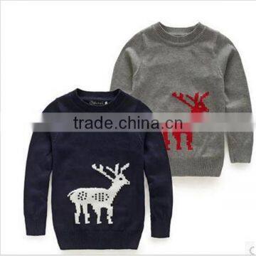 Kids Sweater Wholesale Round Neck Deer Pullover Sweater Kids Boys Sweater Children's Pullover