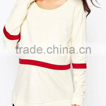 maternity sweatshirt in placement stripe wholesale