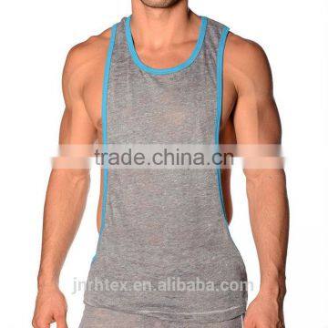 Trade Assurance Premium Spandex/Cotton Blank Mens Stringer Gym Tank Top photo-4