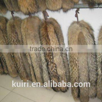 Real Fur Collar 100% Genuine Raccoon Scarf 68cm *11cm Fur Trim of Down Coat photo-4