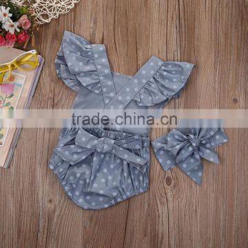 Polk Dot Romper New Born Baby Romper Clothes Boutique Kids Infant Romper photo-5