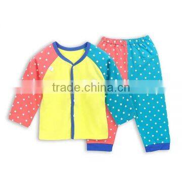 Spring Autumn Polka Dots Red Sky Blue Kids Pajamas Girl Nightwear